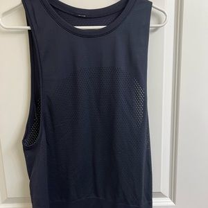 Mesh lululemon tank navy blue